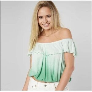 NWT Free People 'Cora Lee' On And Off The Shoulder Top Ombre Festival Boho Beach